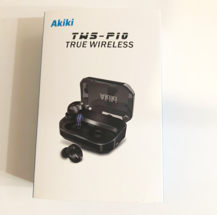「AKIKI」BluetoothイヤホンTWS-P10パッケージ